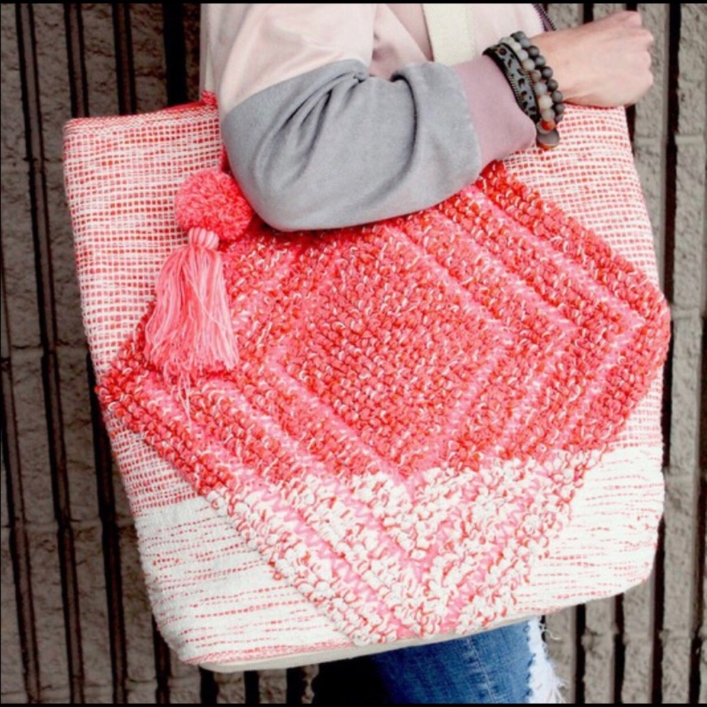 New Boho Bohemian Panache Shoulder Bag Pom Tassel